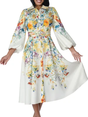 Elegant Floral Midi Dress for Women