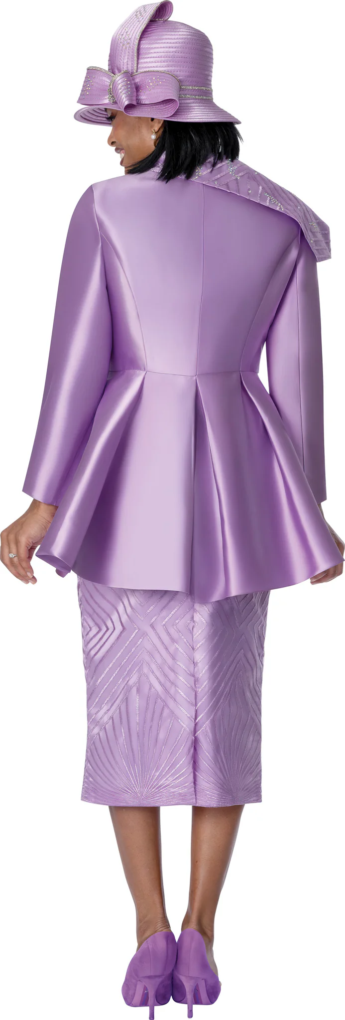Elegant Lavender Women’s Church Suit with Matching Hat