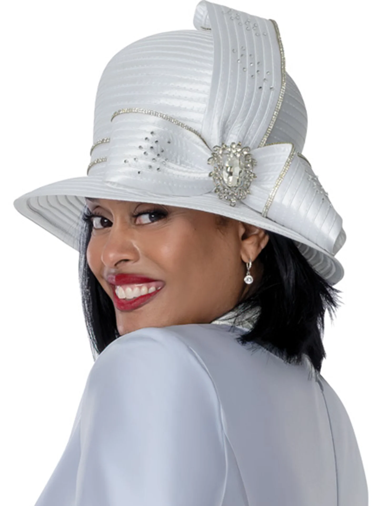 Matching Hat Elegant White Women’s Church Suit