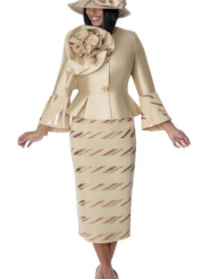 Elegant Women’s Church Suit with Hat | Formal Peplum Set