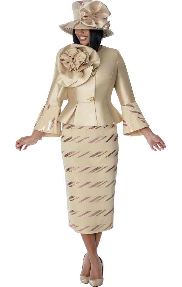 Elegant Women’s Church Suit with Hat | Formal Peplum Set