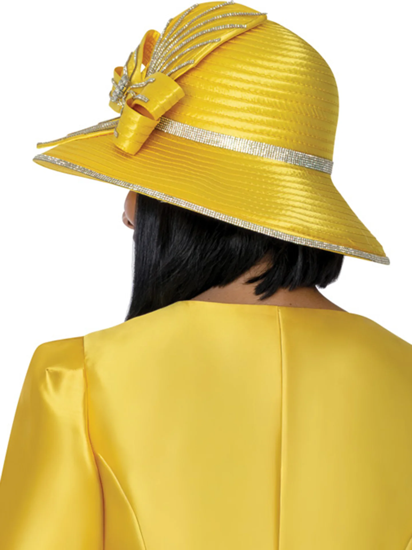 Yellow Elegant Church Suit for Women with Matching Hat
