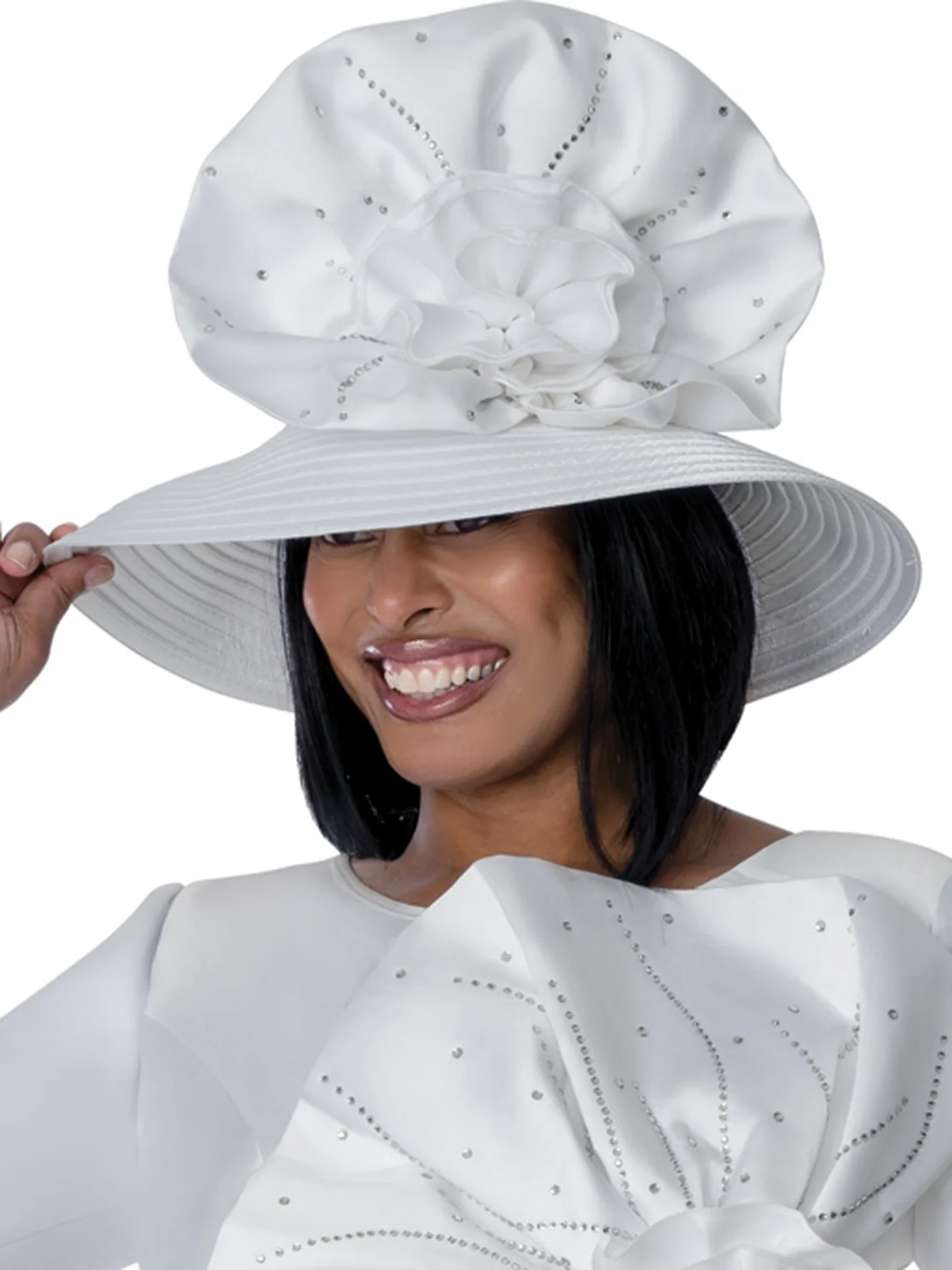 White Church Suit for Women with Hat