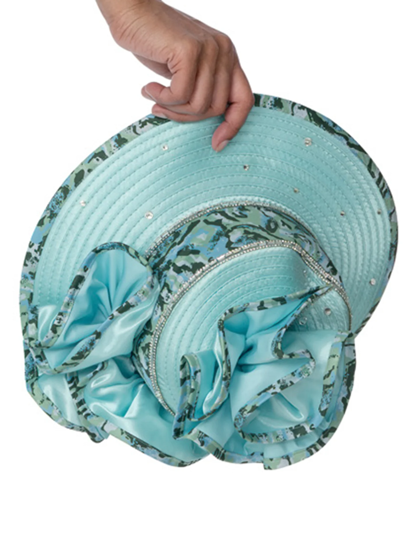 Matching Hat with Luxury Ruffle Church Suit for Women