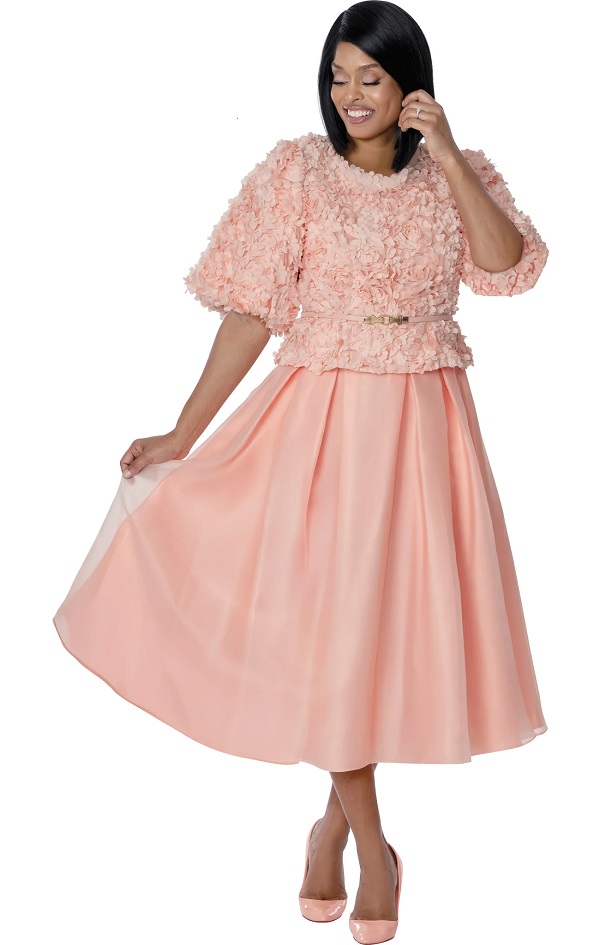 Women's Elegant Pink Midi Ruffle Peplum Formal Dress